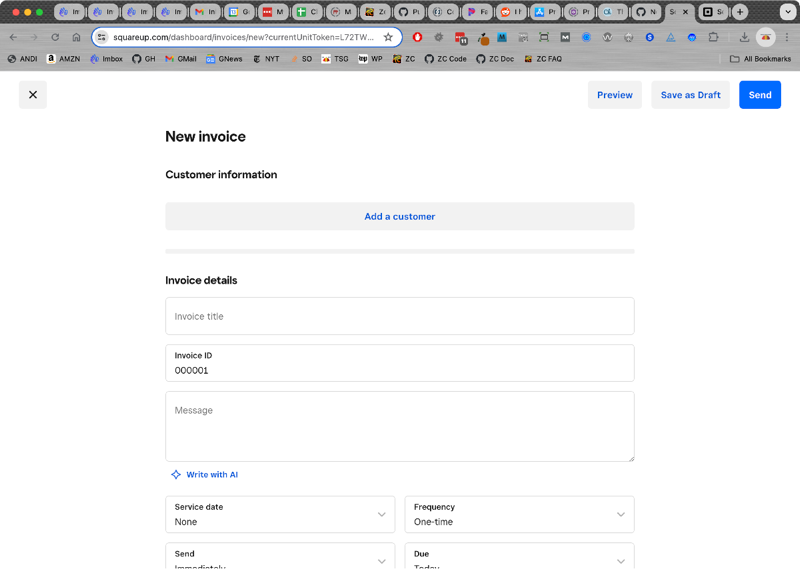 Square invoice